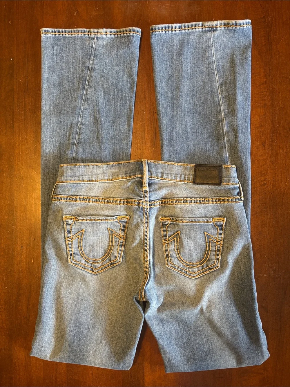 TRUE RELIGION BECCA Twisted Seam Light Blue Boot Cut Size 25 Jeans (L-133) - Picture 2 of 14